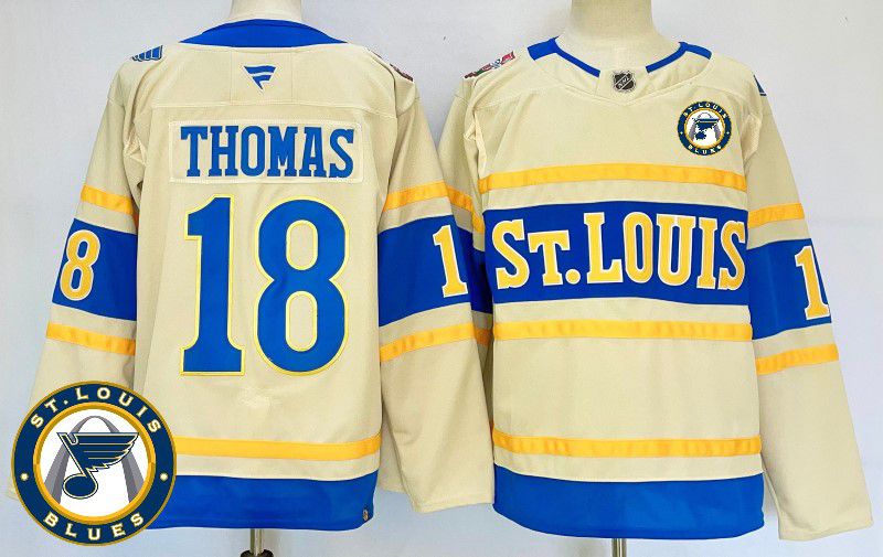 Men St.Louis Blues #18 Thomas Cream Fanatics 2025 NHL Jersey style 4
